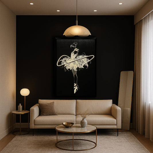 Tableau "Étoile Éthérée" - Œuvre d'Art Originale en LED - Art Minimaliste Contemporain