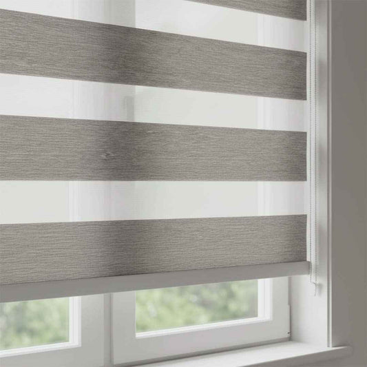 Store Zebra Uni Effet Lin Gris Perle Valencia75 Sur Mesure