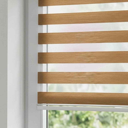 Store Zebra Uni Effet Lin Beige Verdâtre Z-109 Sur Mesure