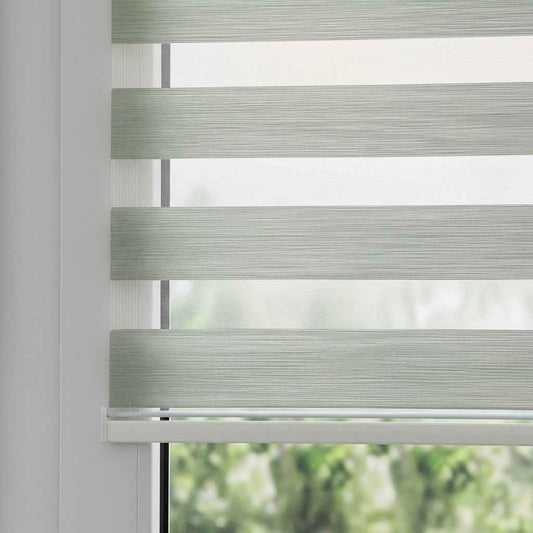 Store Zebra Uni Effet Lin Vert Turquoise Clair Z-113 Sur Mesure