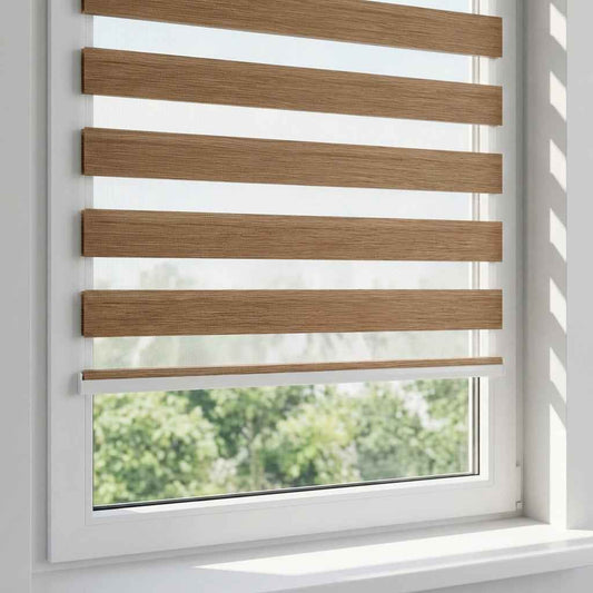 Store Zebra Uni Effet Lin Bronze Verdâtre Noir Z-78 Sur Mesure