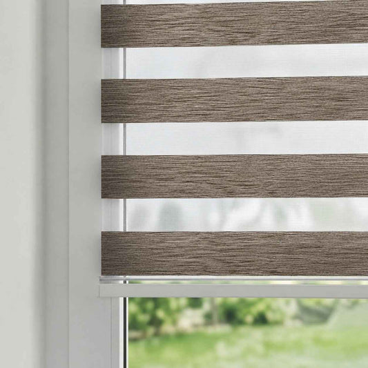 Store Zebra Uni Effet Lin Écru Chocolat Noir Z-86 Sur Mesure