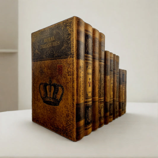 Lot de 3 Boîtes de Rangement Décoratives Vintage - Faux Livres Anciens pour Décoration Intérieure