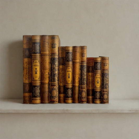 Lot de 3 Boîtes de Rangement Décoratives Vintage - Faux Livres Anciens pour Décoration Intérieure