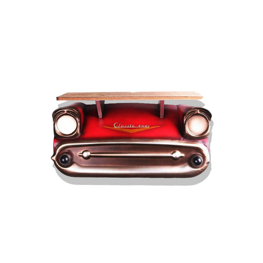 Étagère Murale Déco Vintage - Voiture Métal - Classic Car Rouge Chrome