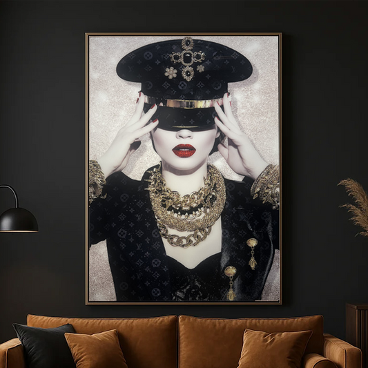 Élégance Mystérieuse" Tableau de Mode Luxe - Art Mural Fashion Glamour pour Décoration Chic