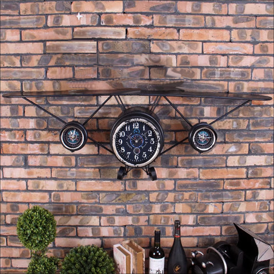 Etagère murale avec horloge forme avion Décoration Américaine Vintage bar  garage café coffeshop  fast food vintage Idée Cadeau Tunisie