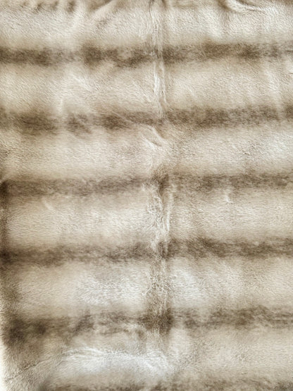 plaid fausse fourrure beige rayure ondulée haute qualité ultra doux couverture confortable salon jeté décoration linge de maison polaire