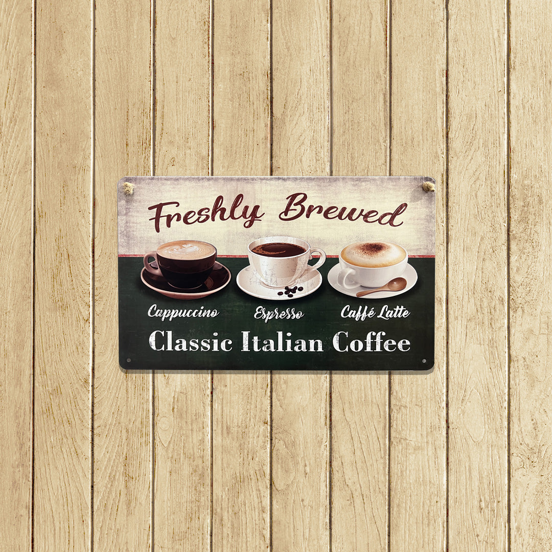 Plaque Métallique carre  classic italien coffee Décoration Murale Américaine Vintage bar  garage café coffeshop vintage Idée Cadeau Tunisie