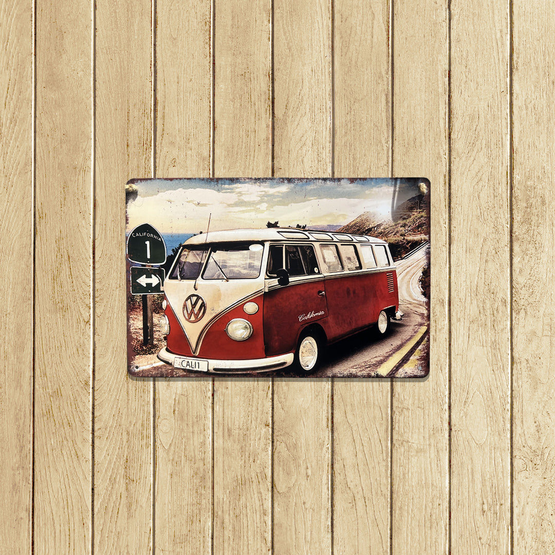 Plaque Métallique carre  volkswagen  combi Décoration Murale Américaine Vintage bar  garage café coffeshop vintage Idée Cadeau Tunisie