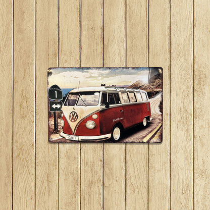 Plaque Métallique carre  volkswagen  combi Décoration Murale Américaine Vintage bar  garage café coffeshop vintage Idée Cadeau Tunisie