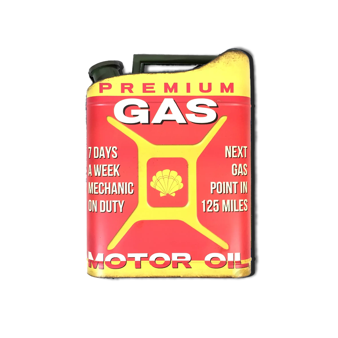 Plaques Métalliques en Forme Jerrican Essence Gas premium rouge  Décoration Murale Américaine bar vintage Idée Cadeau Tunisie