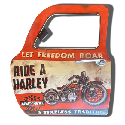 Plaque Métallique forme porte voiture ride harley rouge Décoration Murale Américaine Vintage bar  garage café coffeshop restaurant vintage Idée Cadeau Tunisie