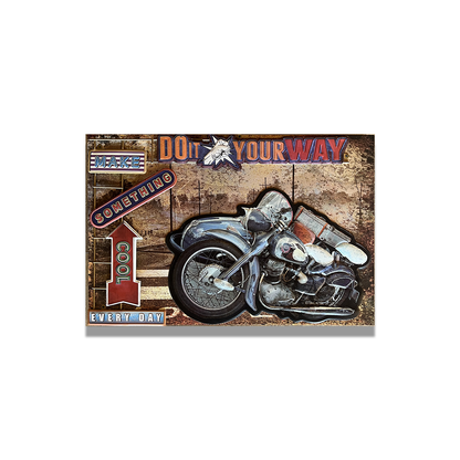 Plaque Métallique carré motif 3D en relief do it your way Décoration Murale Américaine Vintage bar  garage café coffeshop Idée Cadeau Tunisie