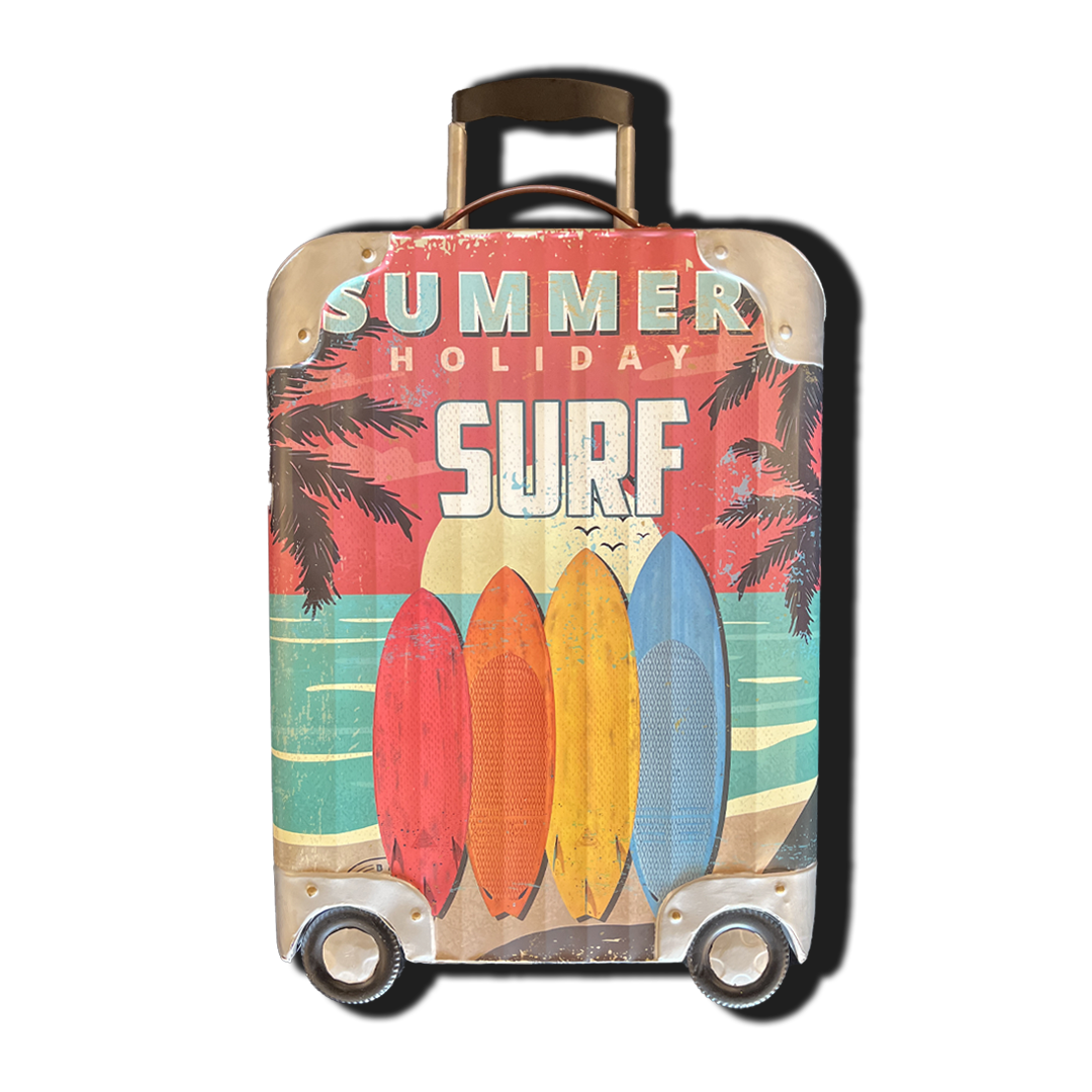 Plaque Métallique valise voyage summer surf Décoration Murale Américaine Vintage bar  chambre boutique garage café coffeshop vintage Idée Cadeau Tunisie