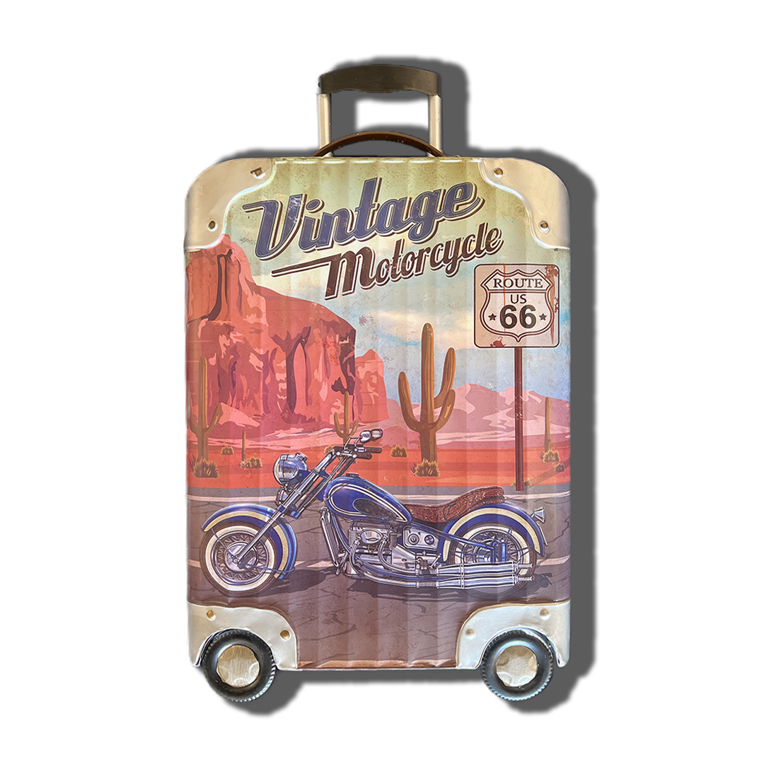 Plaque Métallique valise voyage vintage motorcycle Décoration Murale Américaine Vintage bar  chambre boutique garage café coffeshop vintage Idée Cadeau Tunisie