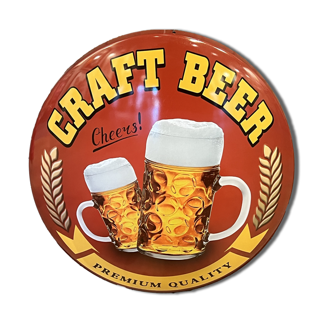Plaque Publicitaire Métallique Bombé marque craft beer Décoration Idée Cadeau