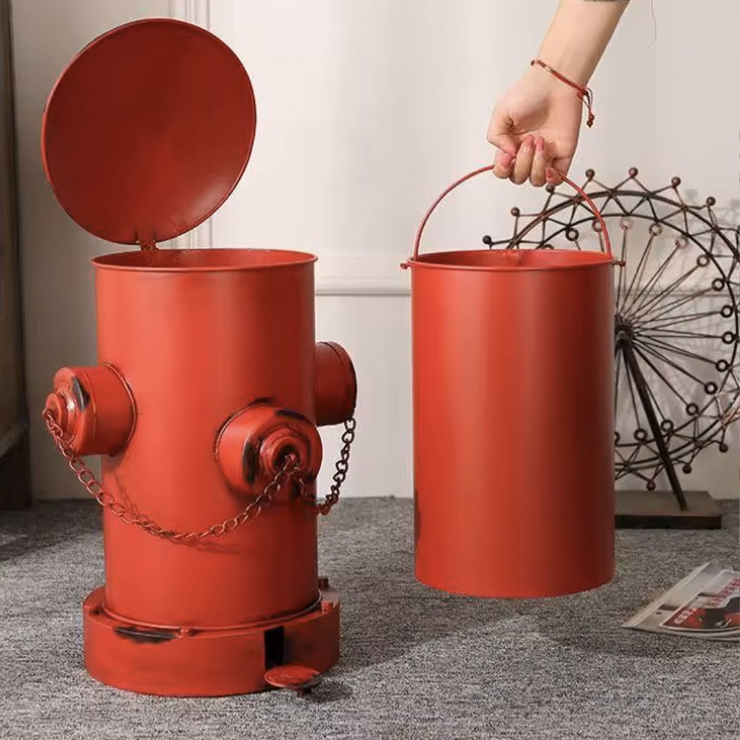 poubelle Métallique bouche incendie seau amovible rouge Décoration Américaine Vintage bar  garage café coffeshop  fast food vintage Idée Cadeau Tunisie