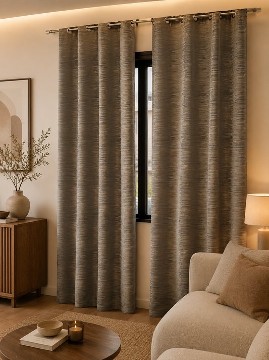 Tissu Tafta couleur bronze et gris installation facile