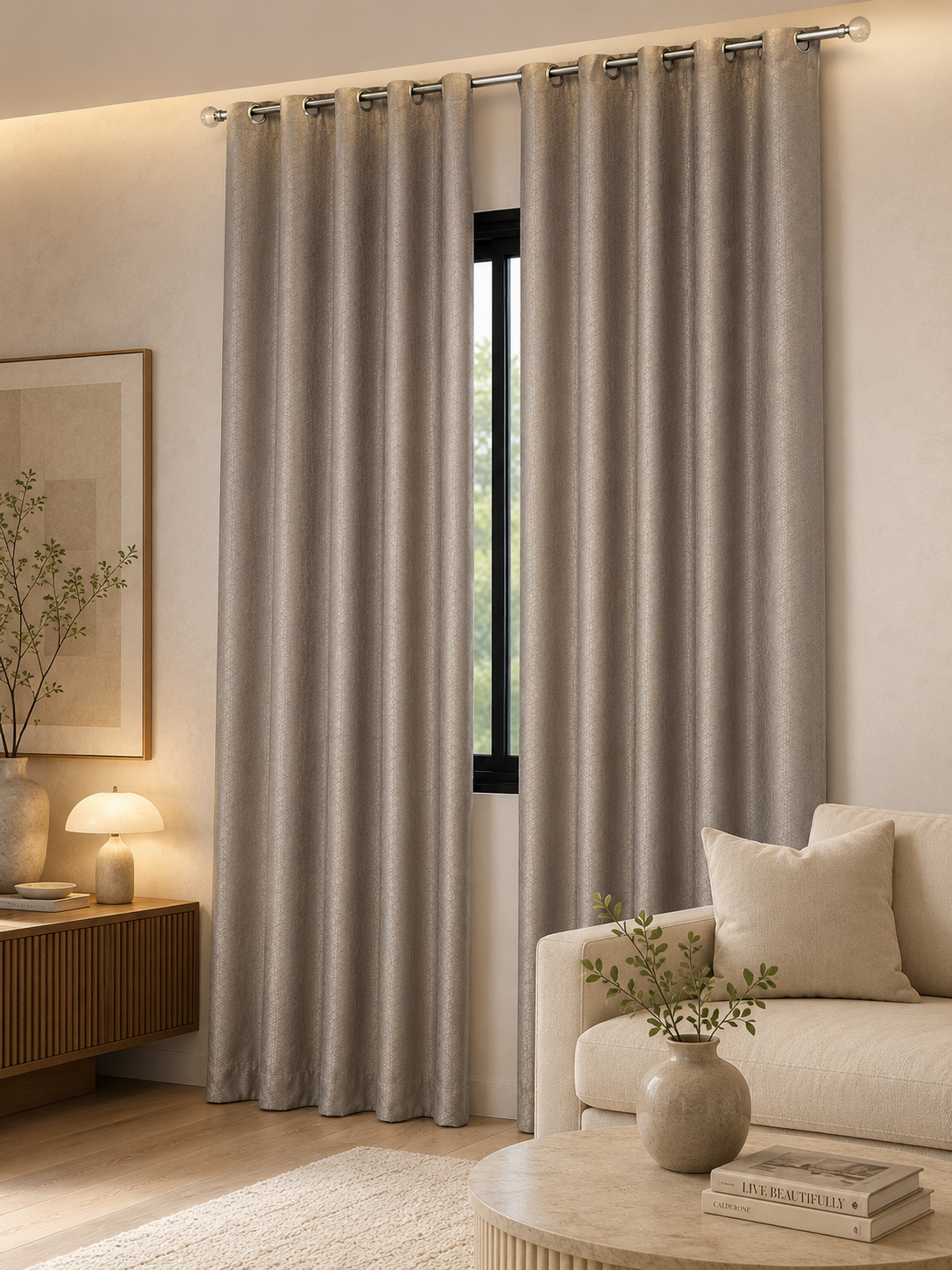 Rideau couleur argent tamisant qualité tissu tafta prix par cher 
