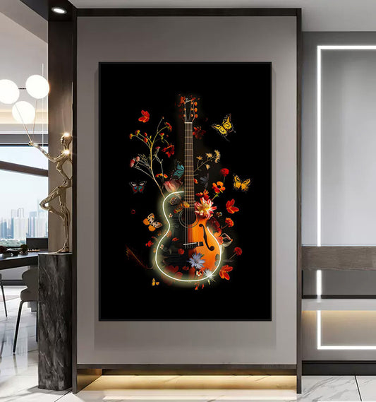 Tableau Décoratif Melodie Florale Glamour Affiche Art Mural Led Moderne tendance salon chambre bureau Tunisie 