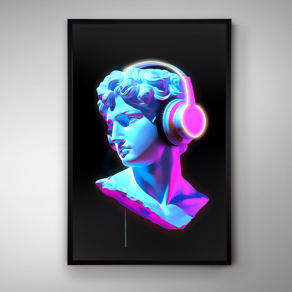 Tableau Décoratif Neon Apollo Glamour Affiche Art Mural Led Moderne tendance salon chambre bureau Tunisie 